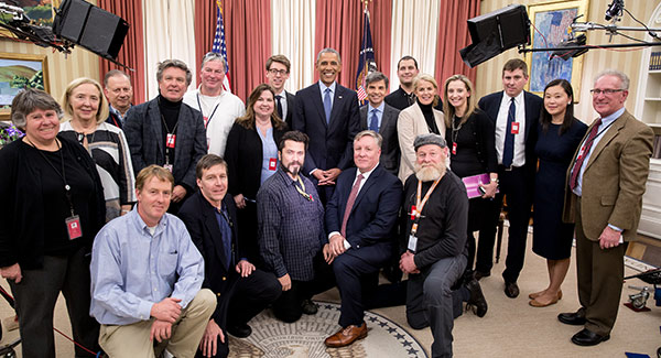 Tommy K and crew with Former President Barack Obama